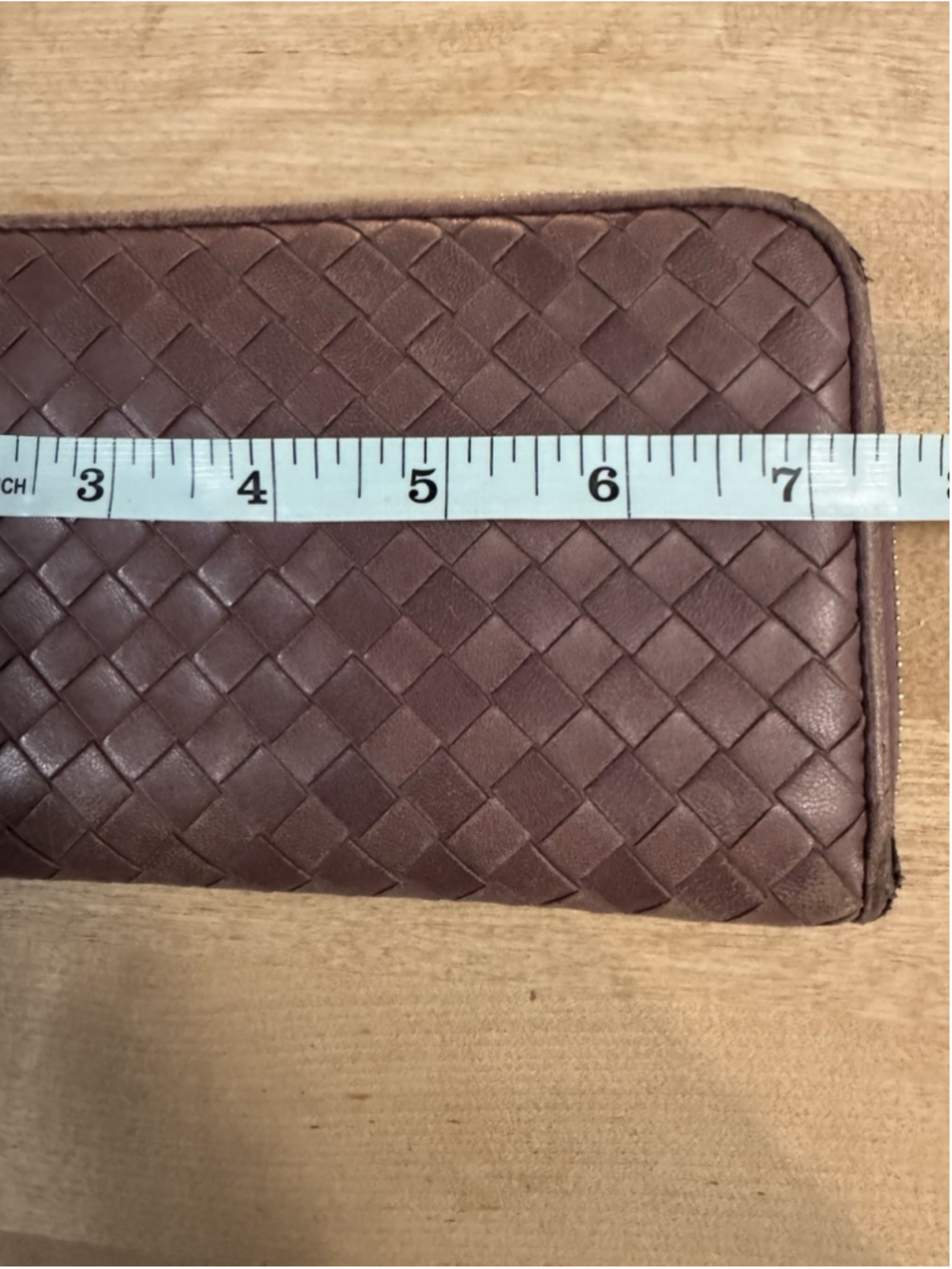 Bottega Veneta Authentic Intrecciato Leather Zip Around Women Wallet Mauve - Picture 12 of 14